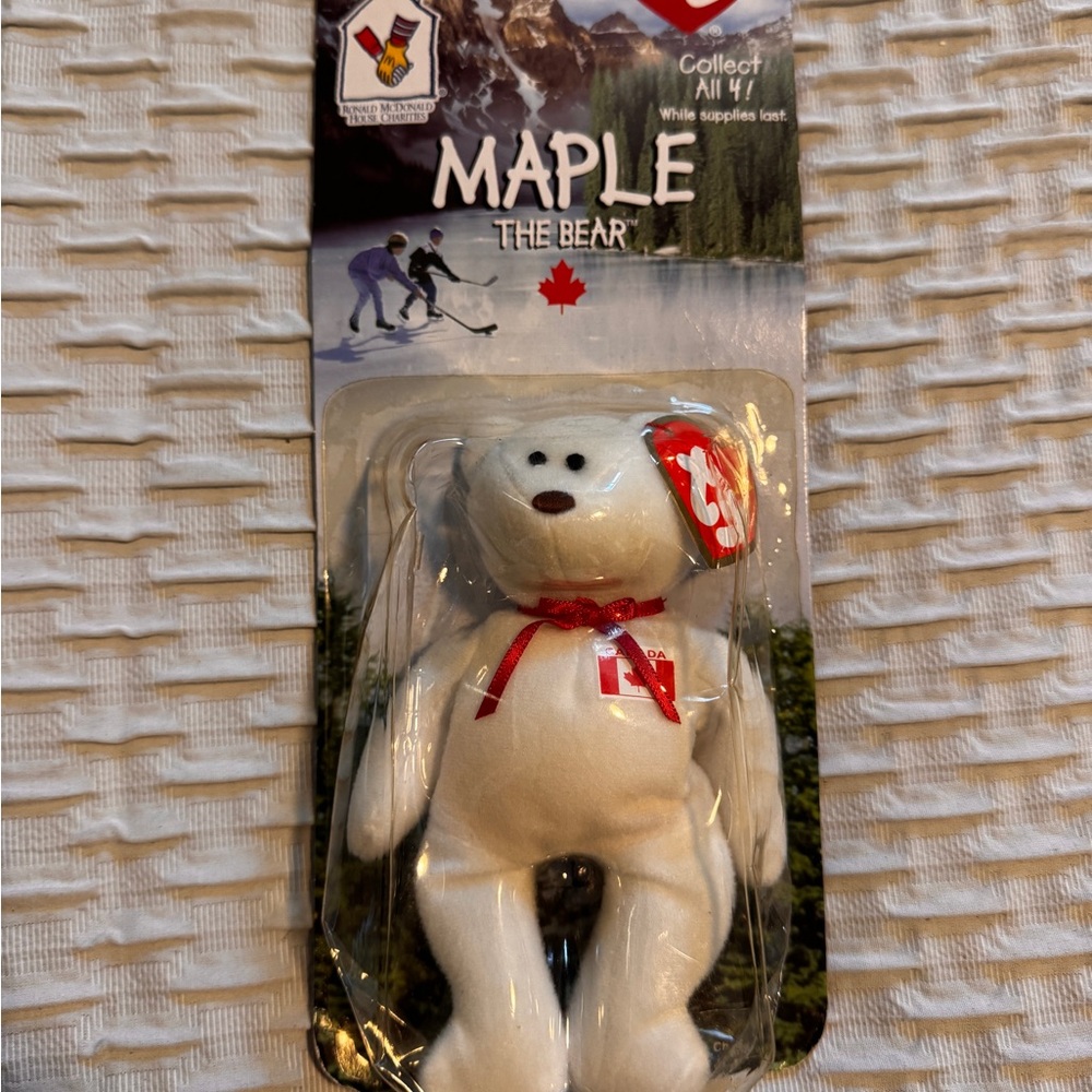 Ty Maple Bear with Red Ribbon